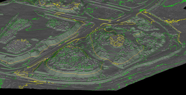 Contoured topology of a mine from automatically correlated images