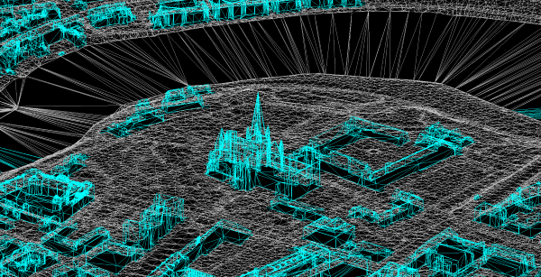 Wirefrime of the city Trondheim in Norway